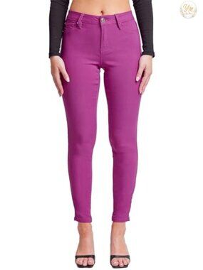 YMI Hyperstretch Mid-Rise Skinny Jeans Faux Pockets Stretch Casual Work Pants